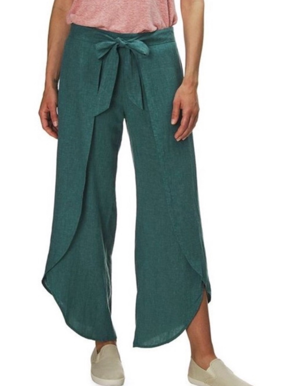 Patagonia Teal Tie-Waist Wide Leg Tulip-Hem Pants
